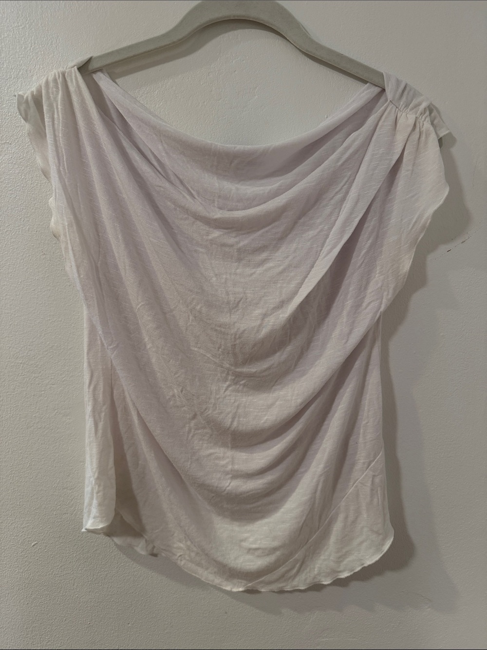 Women’s Draped Cowl Neck Top - Soft White